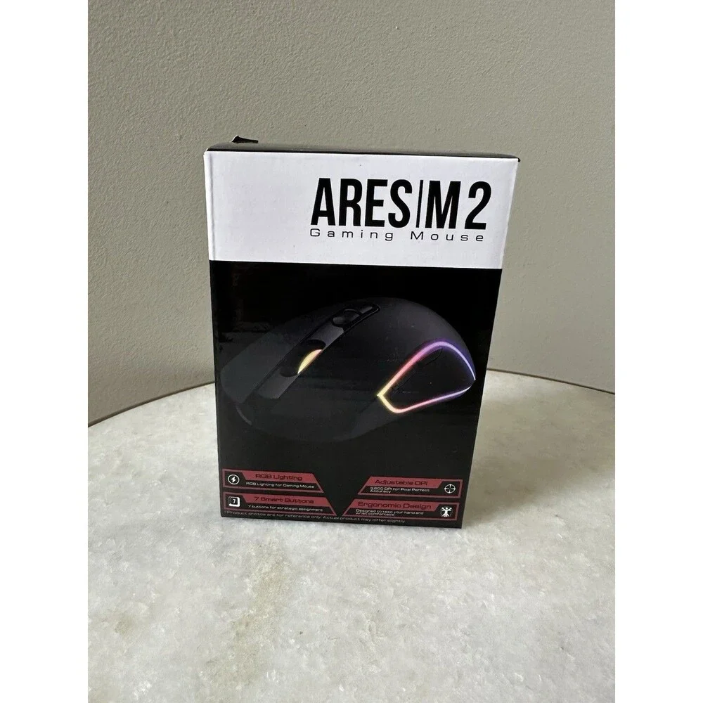 iBUYPOWER (IBP-ARES M2-MOUS) Wired LED Gaming Mouse, Multi-Color RGB, 125 Hz